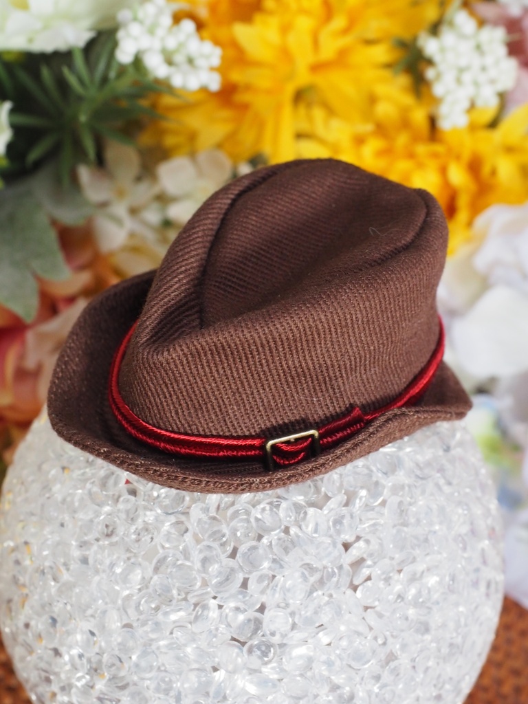 オビツ11 4インチヘッド対応 中折れ帽子 ブラウン