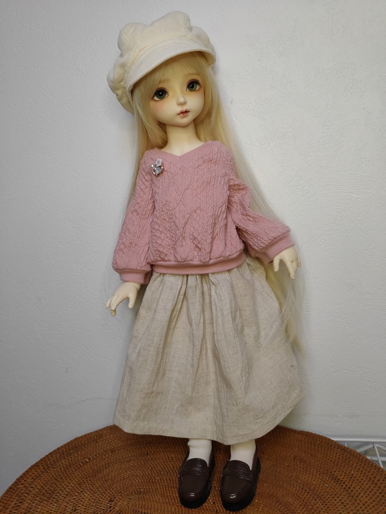 40㎝ドール対応 ふだんぎ 桜色