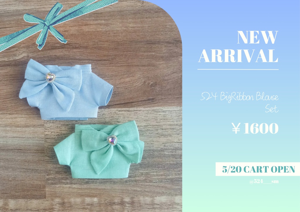 【5/20 21:00 cart open】 524 BigRibbonBlouse Set