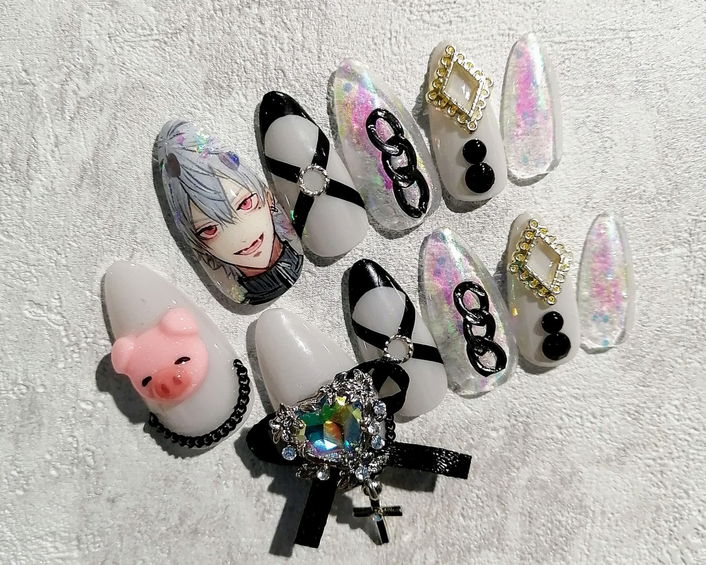 手描きネイル 葛葉イメージ 痛ﾈｲﾙ ｲﾛﾅｽ Booth