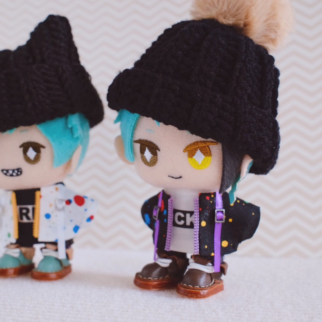 【10cmぬい服】ストリート風 ジッパージャケット&Tシャツセット(全3種)