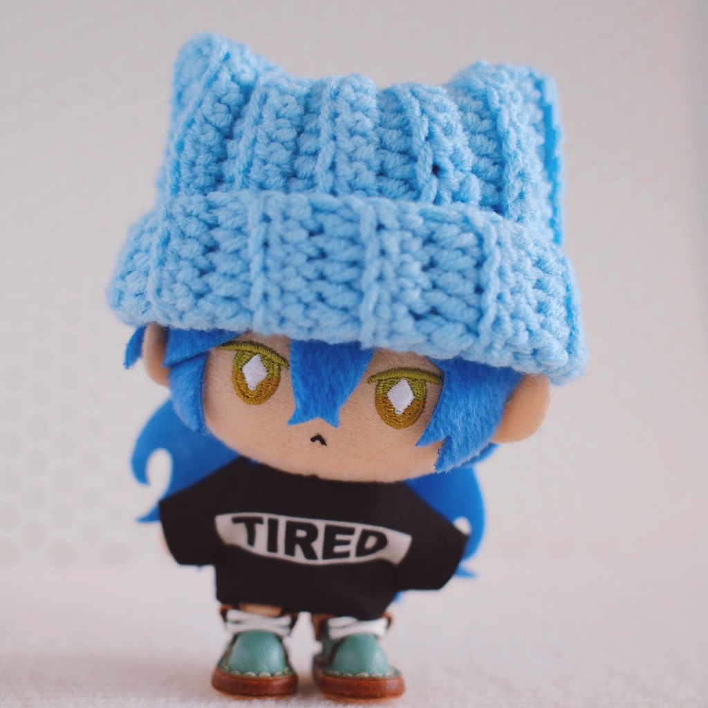 【10cmぬい】ボールチェーン穴付き 猫耳ニット帽・ビーニー(全10色・2サイズ)