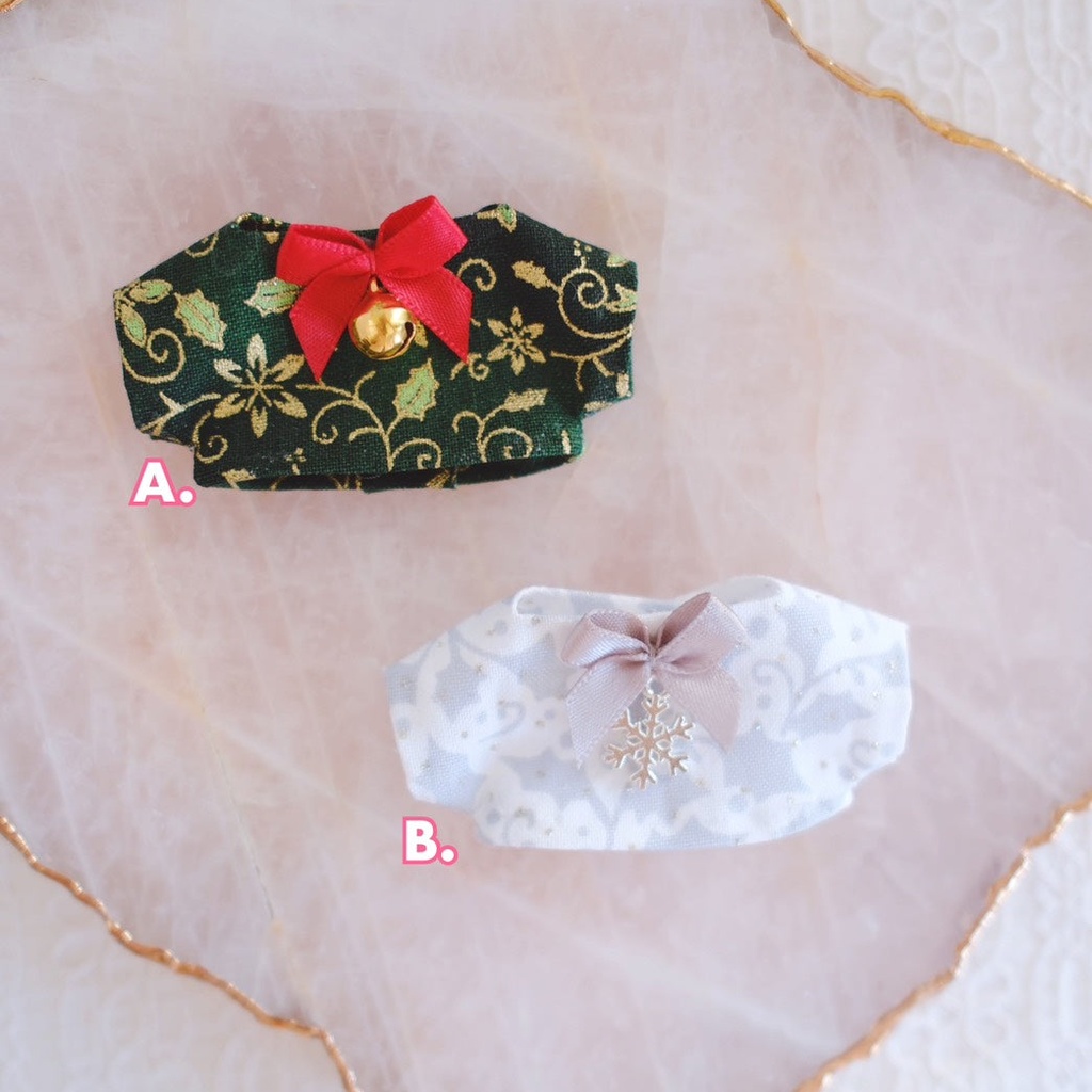 【10cmぬい/12cmぬい】冬のホリデーシャツ(鈴・雪の結晶チャーム付き)全2種