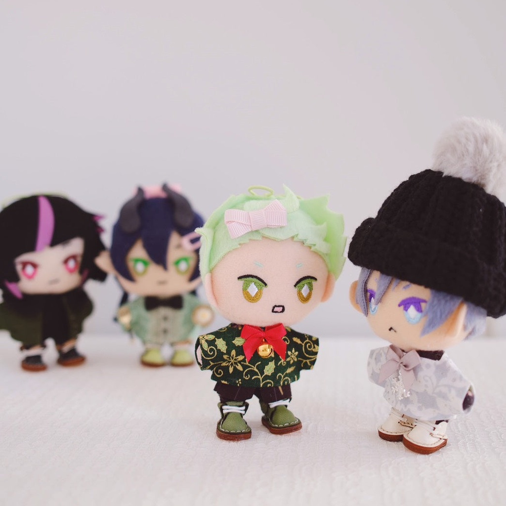 【10cmぬい/12cmぬい】冬のホリデーシャツ(鈴・雪の結晶チャーム付き)全2種