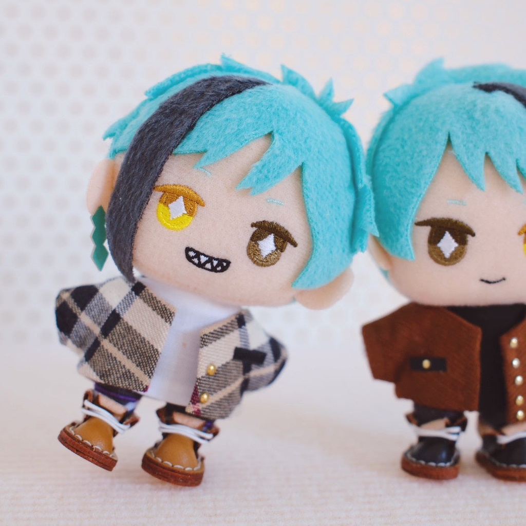 【10cm-12cmぬい】チェック柄エレガントコート(全2色)