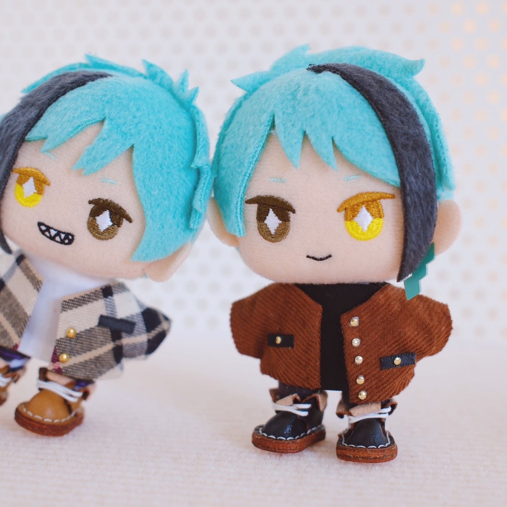 【10cm-12cmぬい】チェック柄エレガントコート(全2色)