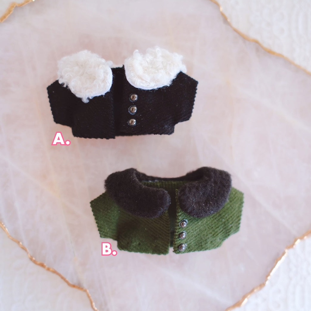 【10cmぬい/12cmぬい】襟ファー付きコーデュロイコート(全2色)