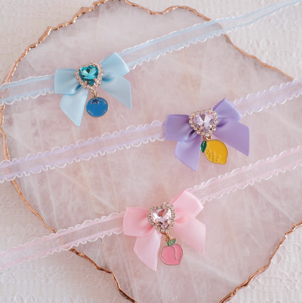 フルーツリボンネックレス(ぬいぐるみ・ドール・ラブブ用)