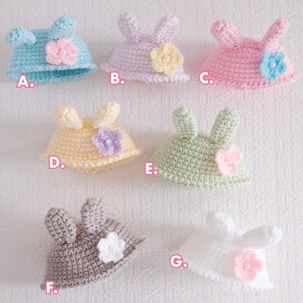 うさぎの帽子(ちびぐるみ・10cmぬいサイズ)