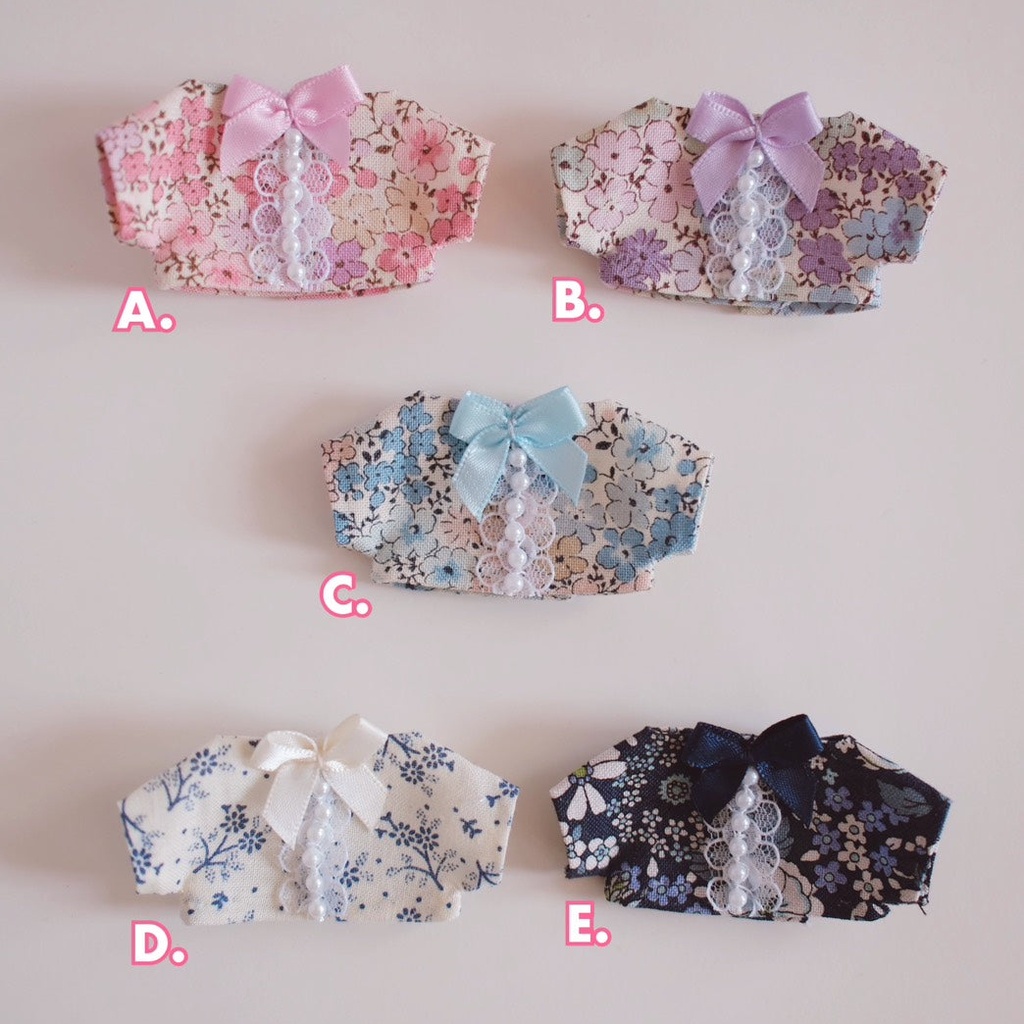 【10cm-12cmぬい】花柄シャツ ぬいぐるみ用