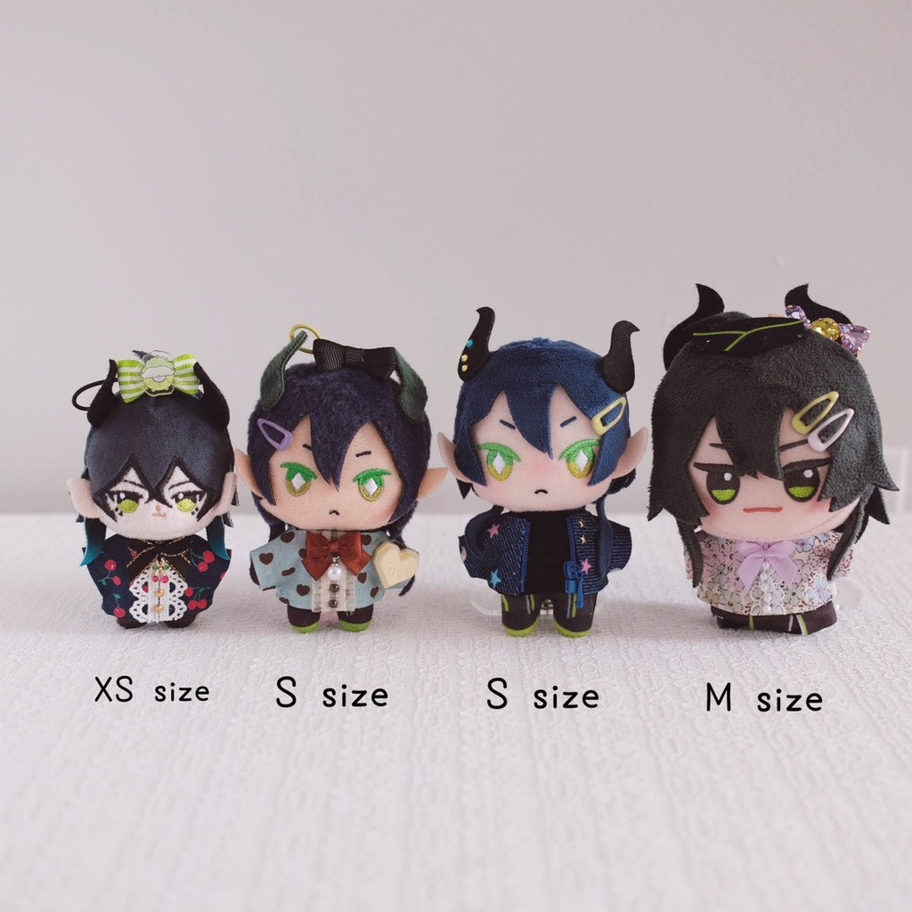 【10cm-12cmぬい】スターデニムジャケット 3点セット ぬいぐるみ用