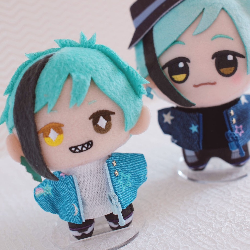 【10cm-12cmぬい】スターデニムジャケット 3点セット ぬいぐるみ用