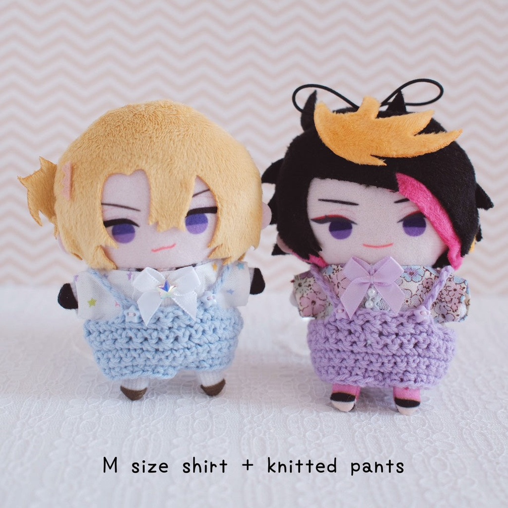 【10cm-15cmぬい】パステル&クラシック サスペンダーニットパンツ ぬいぐるみ用
