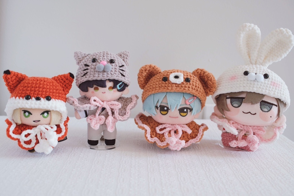 【ぬい服】ケープ&帽子セット ぬいぐるみ用 着ぐるみ