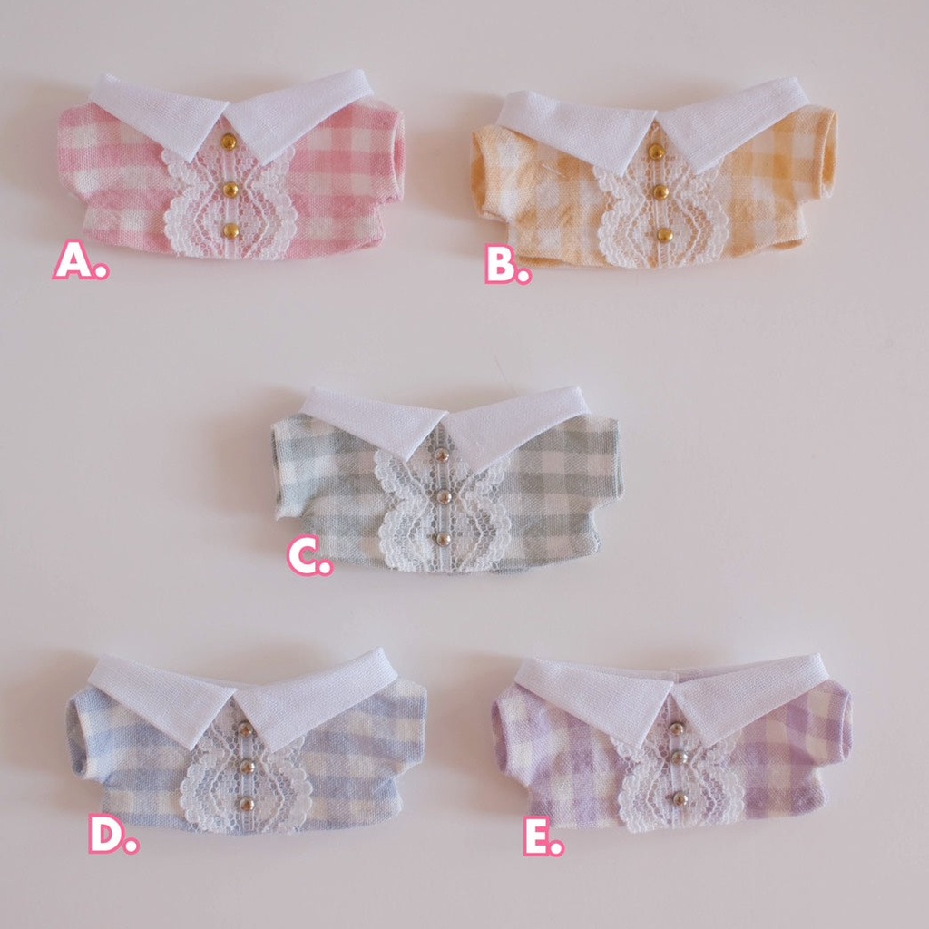 【10cm-12cmぬい】チェック柄シャツ / ぬいぐるみ用シャツ