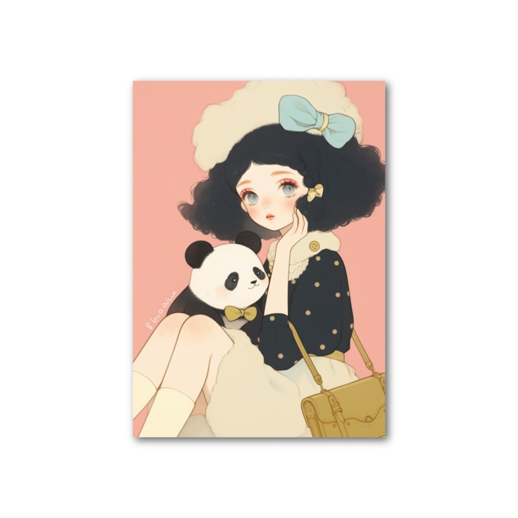 女の子とパンダちゃんフォトカード