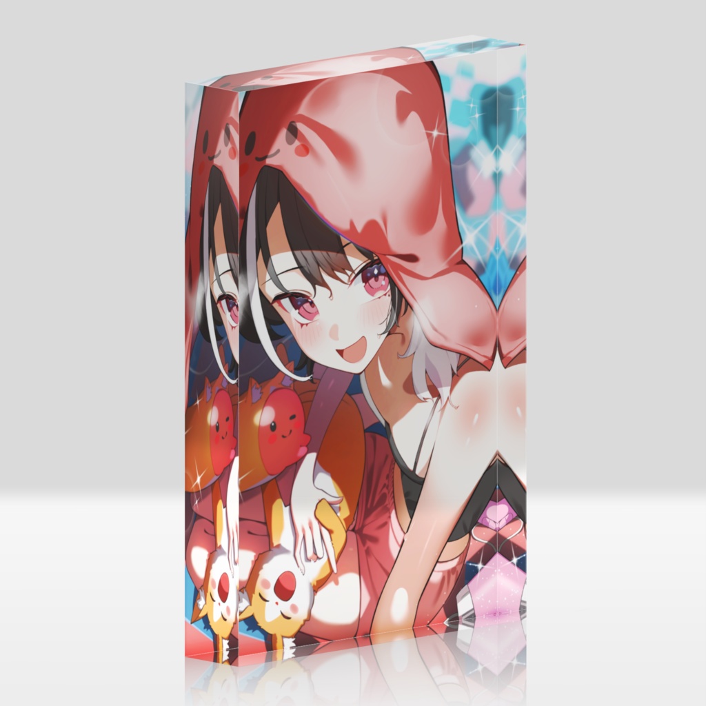 アクリルブロック【風呂上がり、猫】