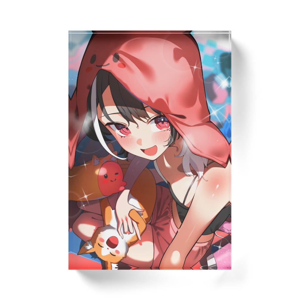 アクリルブロック【風呂上がり、猫】