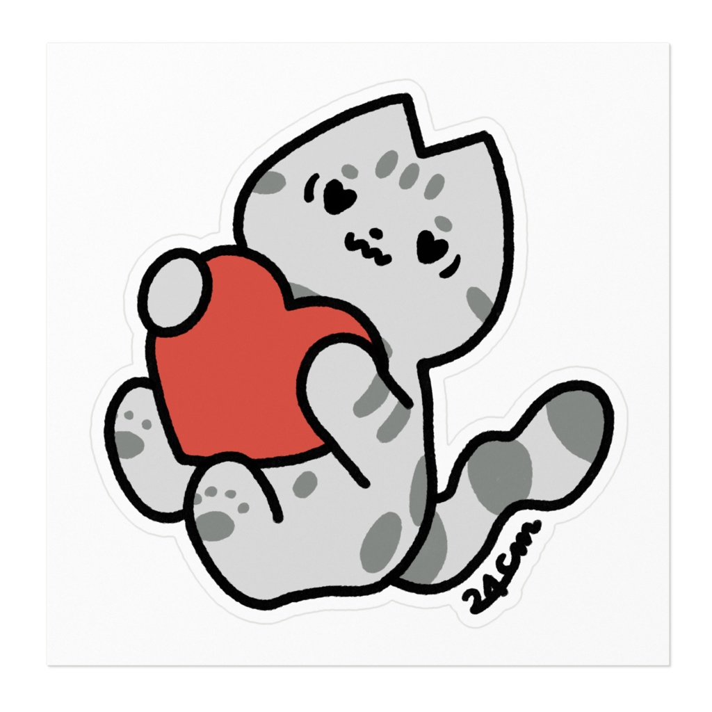 ハート猫 ステッカー