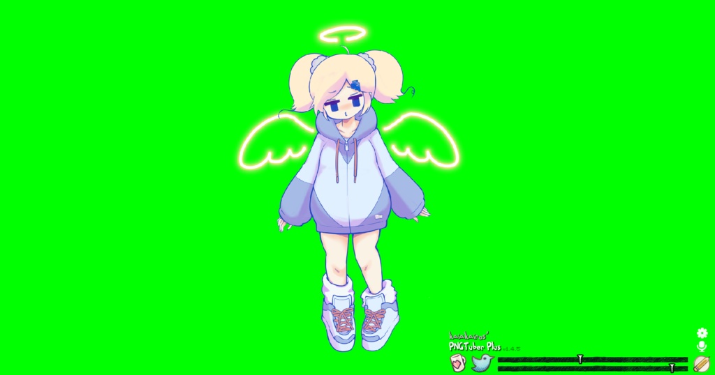 【PNGtuber+用】 雨モチーフの女の子(汎用) 【立ち絵、4枚絵使用系Vtuberツール対応画像・同梱版】