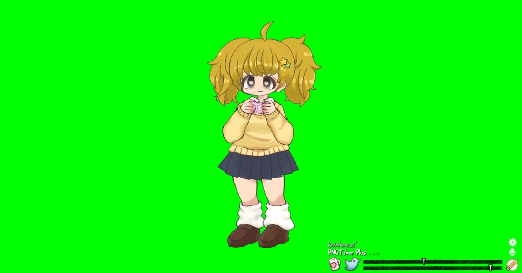 【PNGtuber+用】 ゲームもできるギャルっぽい女の子(汎用) 【立ち絵、4枚絵使用系Vtuberツール対応画像・同梱版】