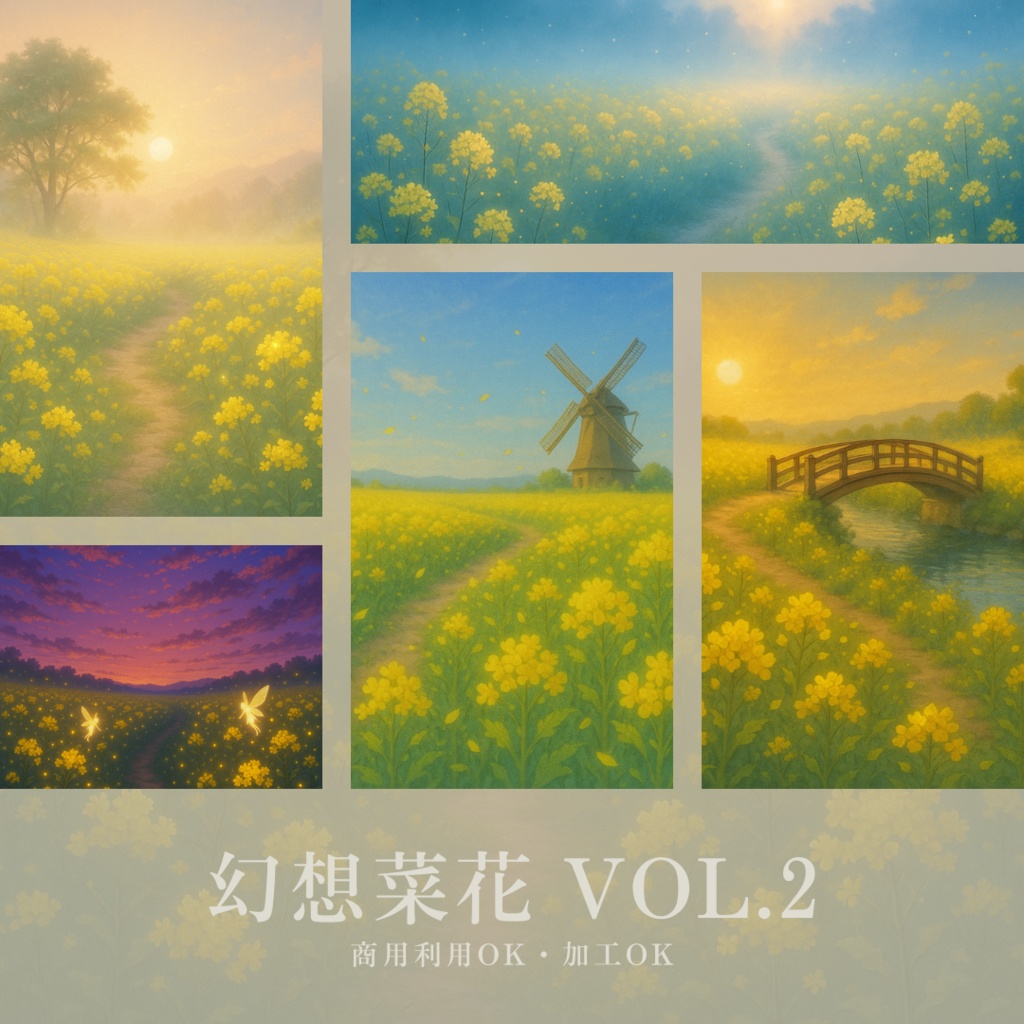 幻想菜花 - ファンタジー背景素材 Vol.2（5枚入り）