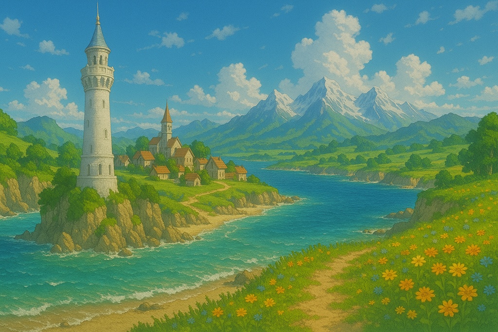 夏の古城 - ファンタジー背景素材 Vol.6(10枚入り)+おまけ(動く背景)