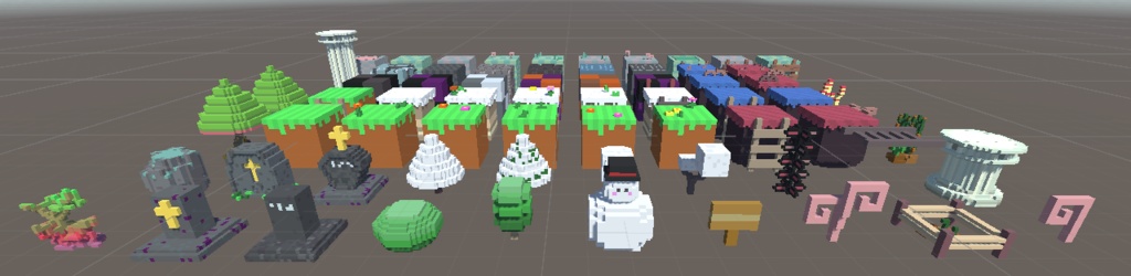 【Unity用】ボクセル20x20x20パックVol1(ボクセルモデル68個)