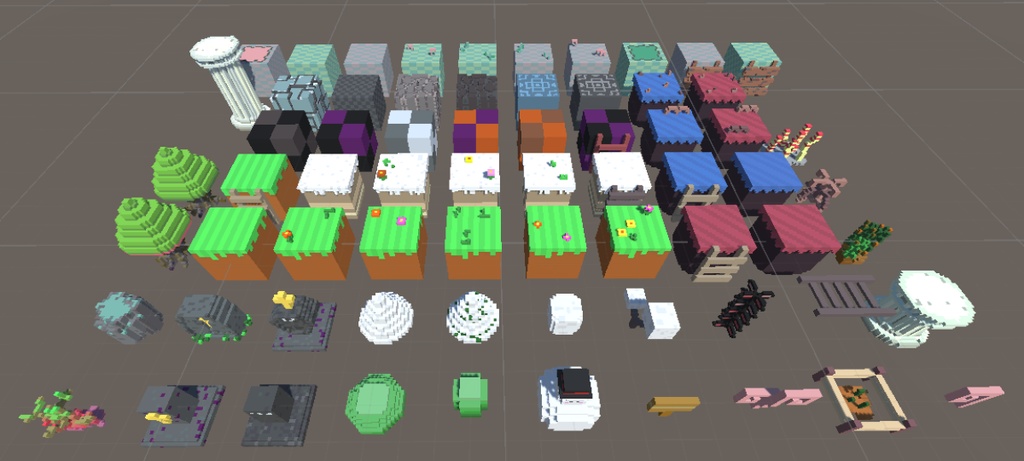 【Unity用】ボクセル20x20x20パックVol1(ボクセルモデル68個)