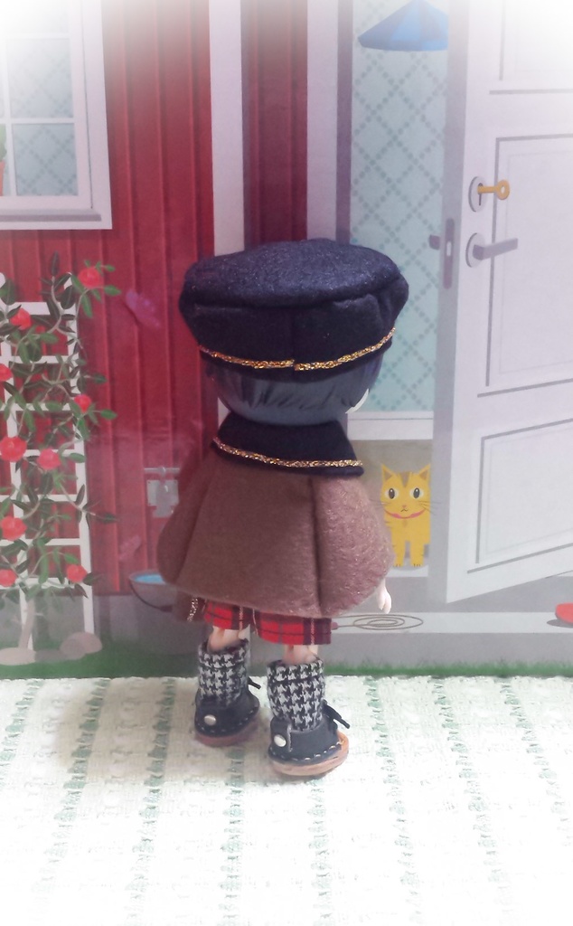 ［受注制作］チョコレートカラーのショートケープセット オビツ11ボディ ねんどろいどどーる ピコニーモ等にも
