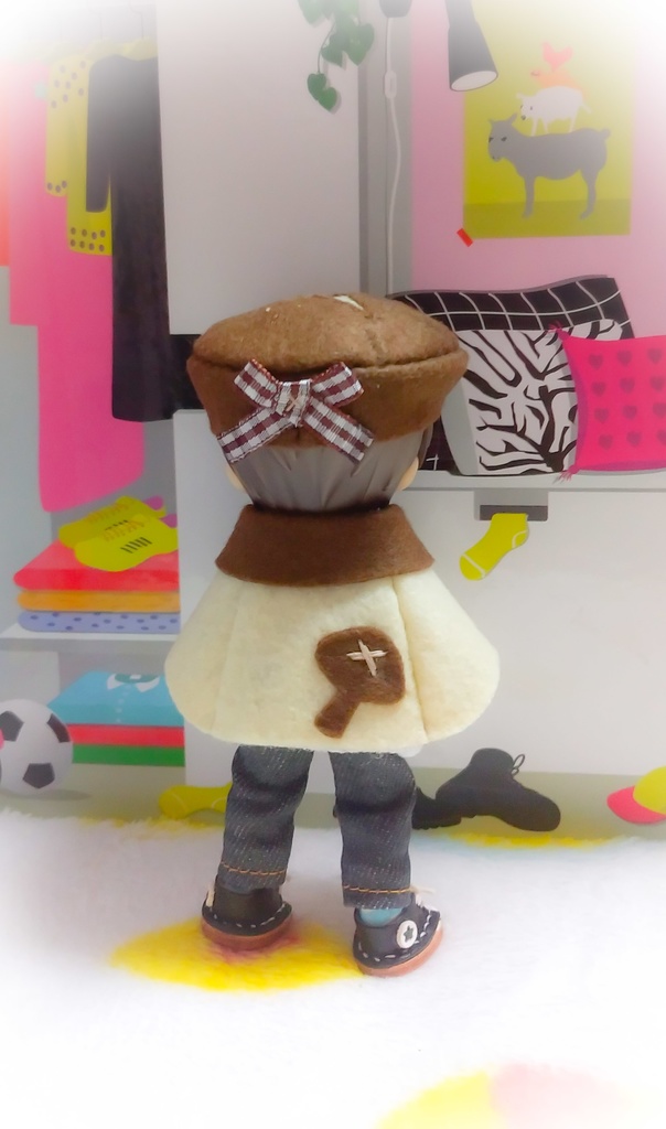 ［受注制作］ごきげんキノコのショートケープセット(シイタケ) オビツろいど ねんどろいどどーる 等に