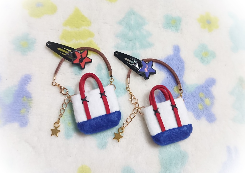 【蝶ネクタイうさぎ🐰🎀】コインが入るショルダートートバッグ 10cmぬいちゃん 等に