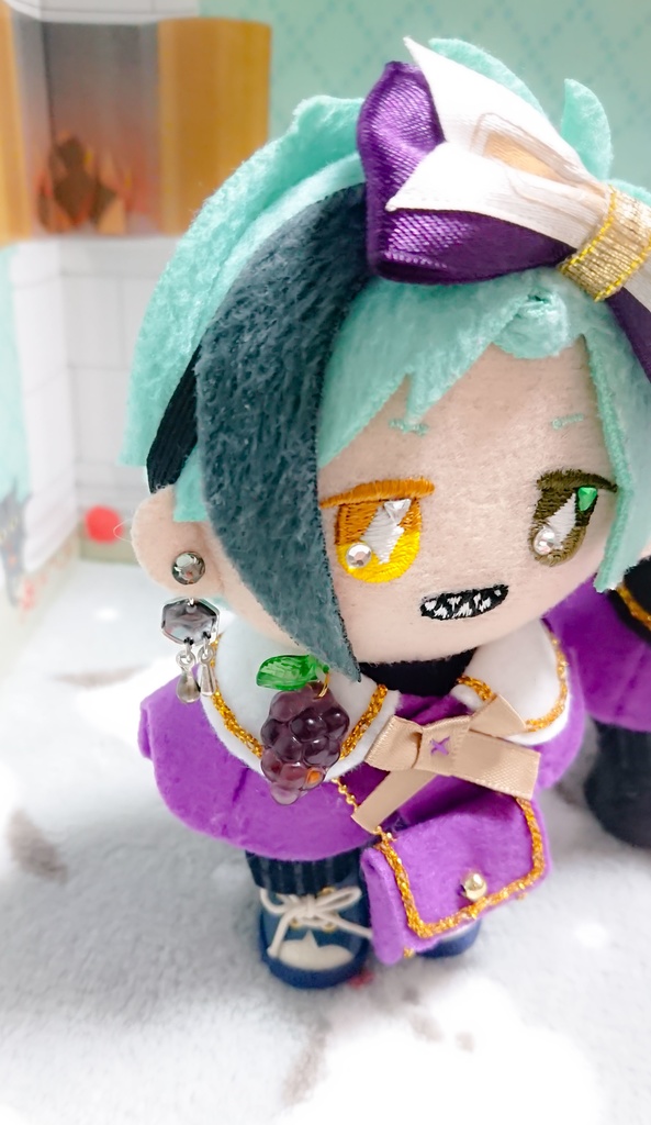 【ボジョレーを楽しむ葡萄色ケープセット】10cmぬいちゃん 等に