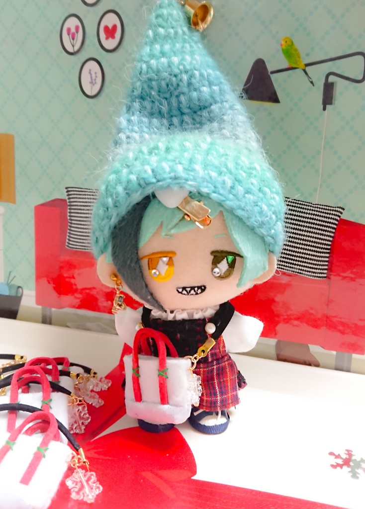 【今年最後の雪のはな❄】コインが入るショルダートートバッグ 10cmぬいちゃん等に