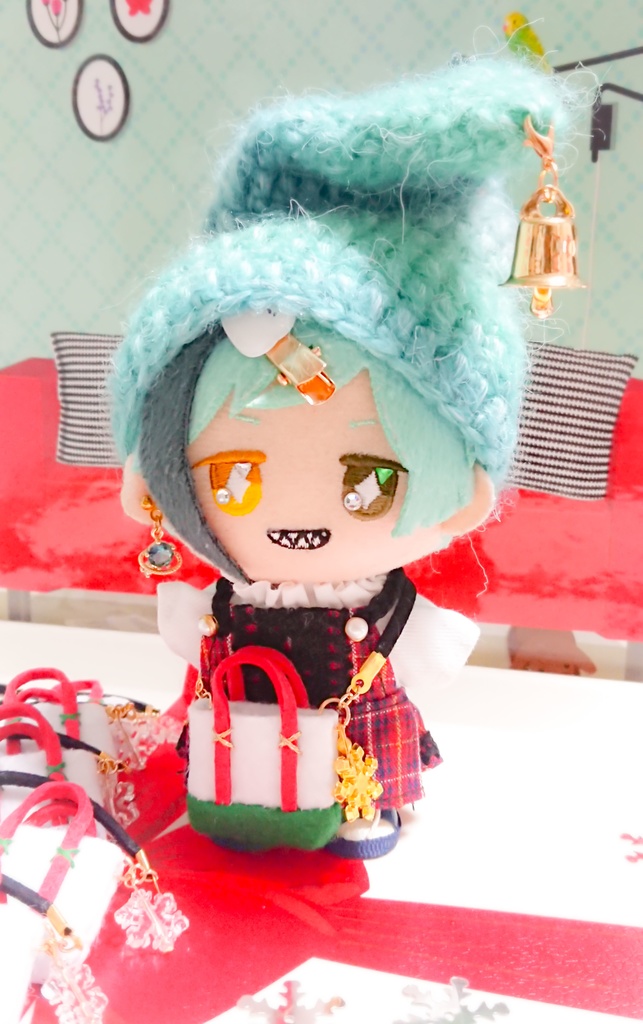 【今年最後の雪のはな❄】コインが入るショルダートートバッグ 10cmぬいちゃん等に