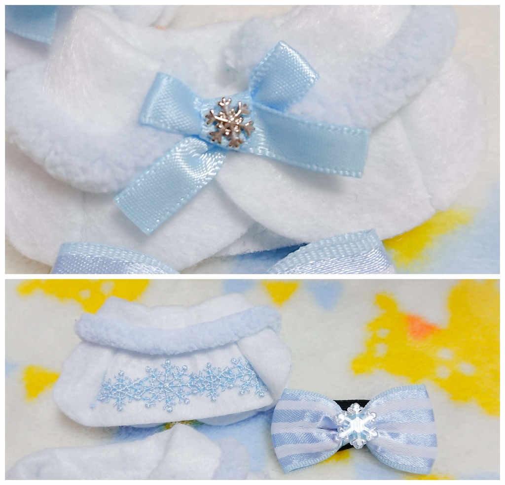 ふぁふぁの雪の華ケープセット❄ 10cmぬいちゃん等に
