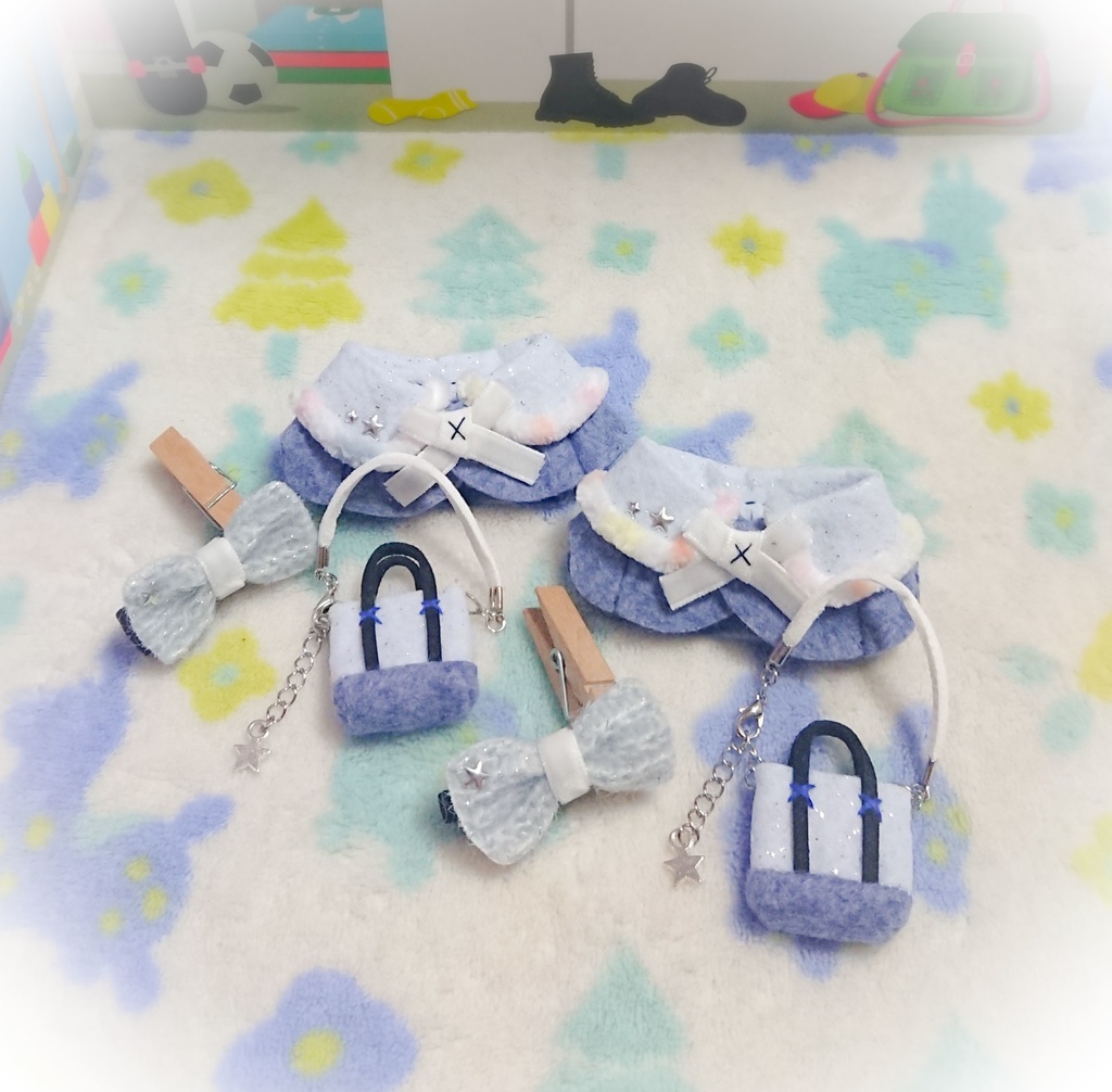 冬のメランジケープセット୨୧˙˳⋆ 10cmぬいちゃん等に