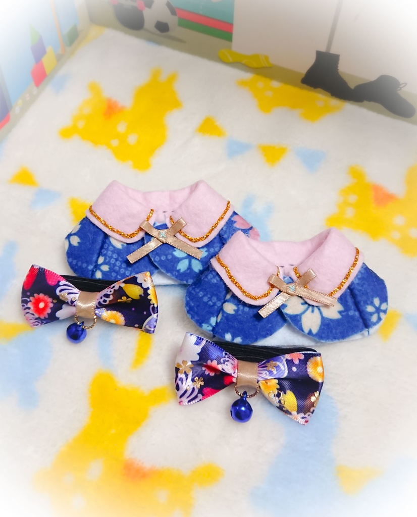 【桜と梅の和柄ケープセット🌸🌼】10cmぬいちゃん 等に