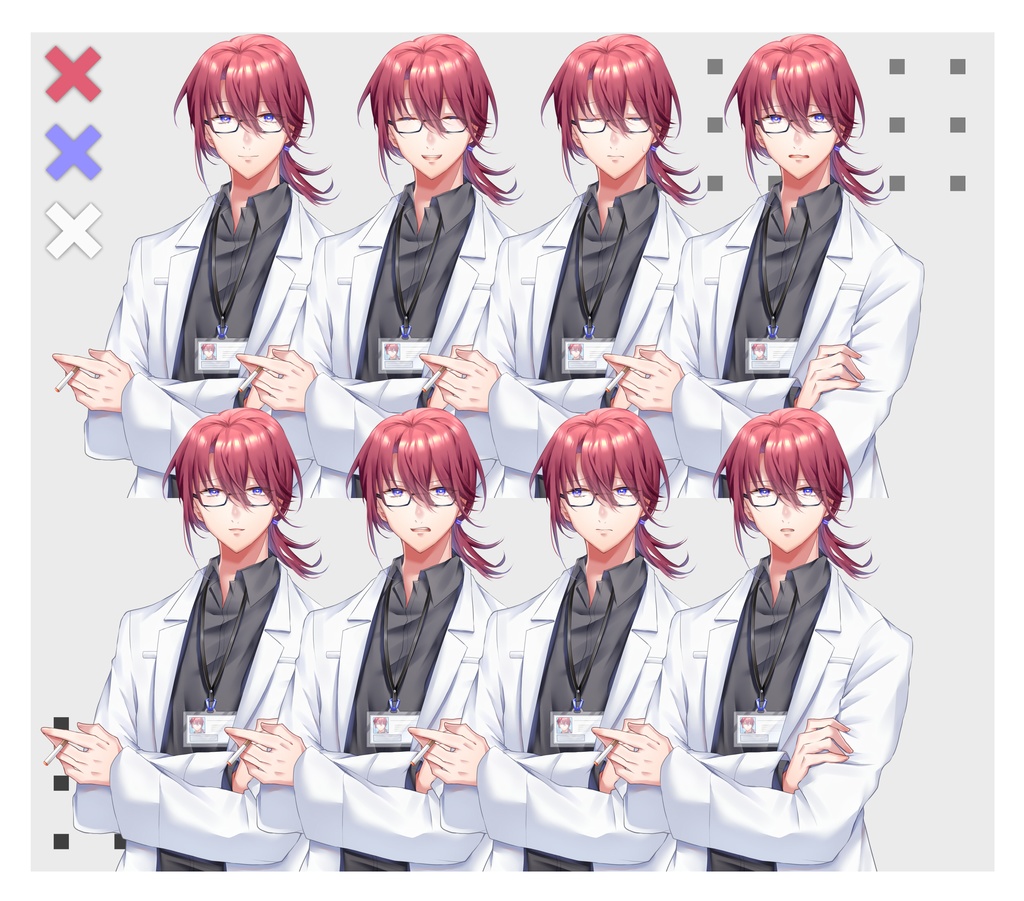 【無償版有】立ち絵素材(医者の男性)_まばたきAPNG付