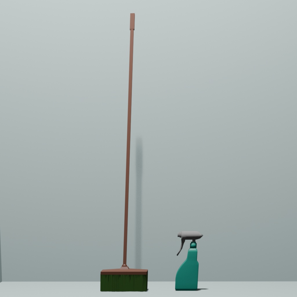 【3D】お風呂お掃除グッズ　ブラシとスプレー　