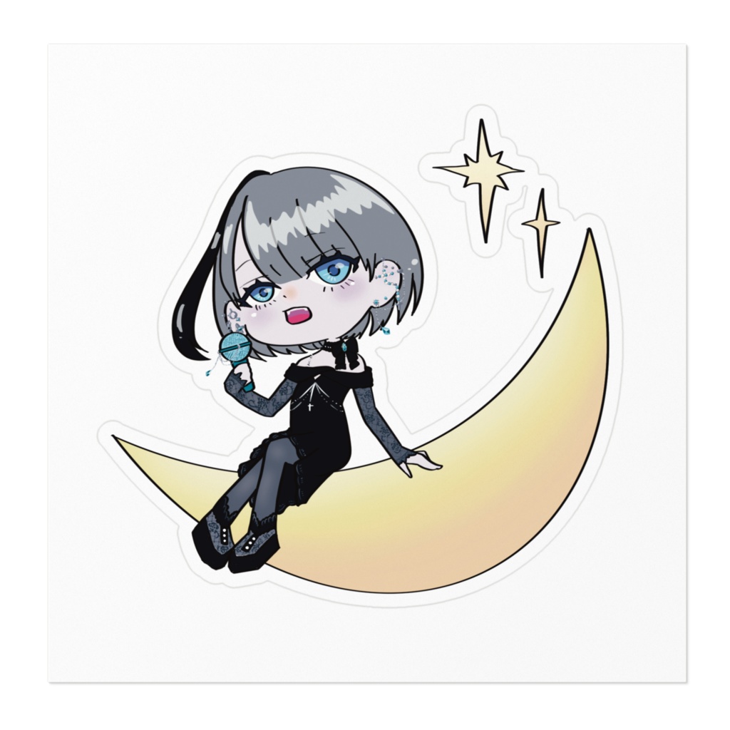 お月様で歌うなのちゃんステッカー