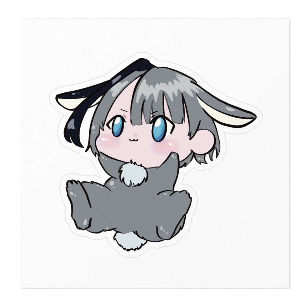 うさなのステッカー 100×100mm