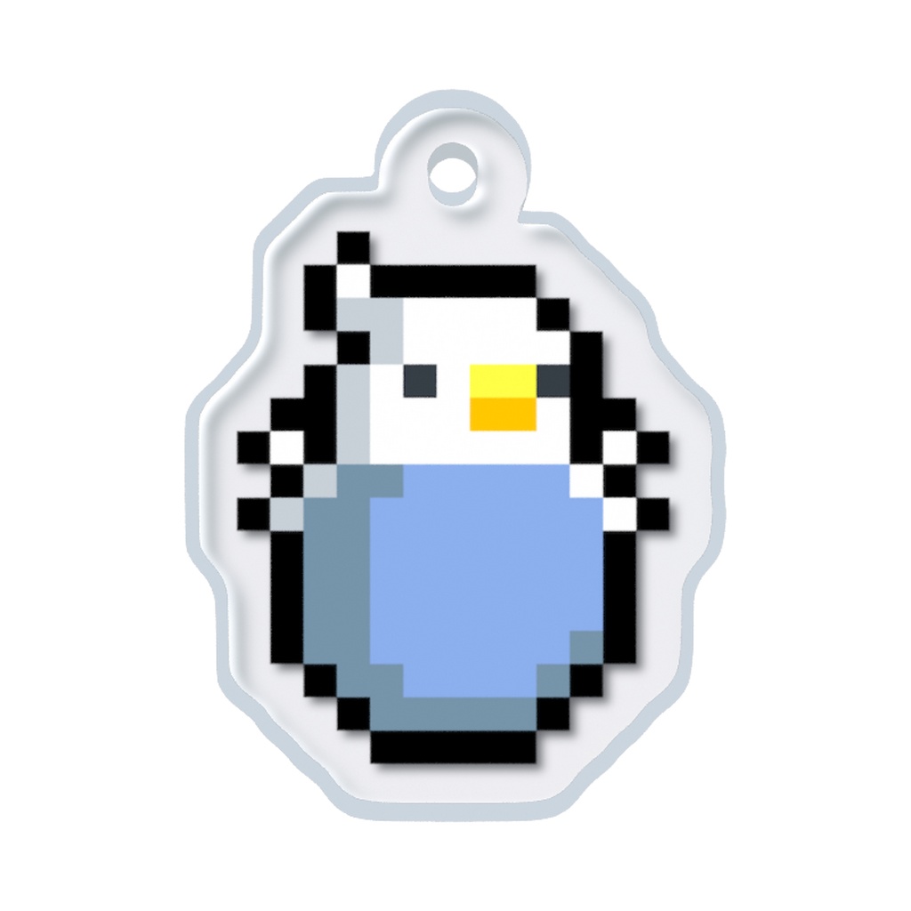 ドット絵青いインコのめじるしチャーム