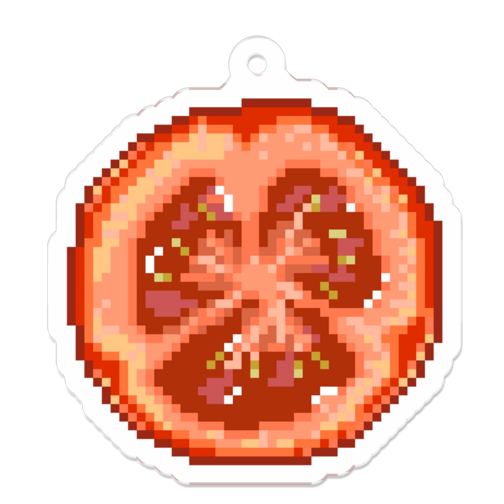 ドット絵トマトのキーホールダー