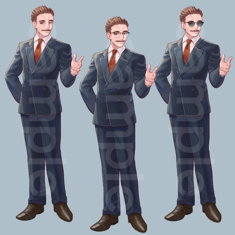 【立ち絵】おじさん10(差分27枚)