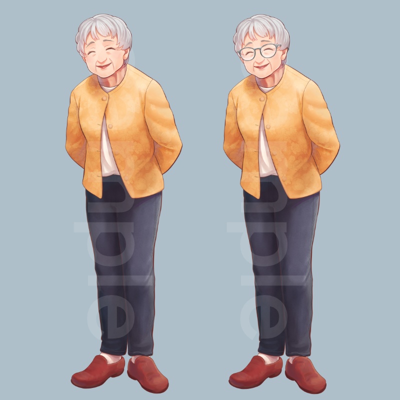 【立ち絵】おばあちゃん01(差分16枚)