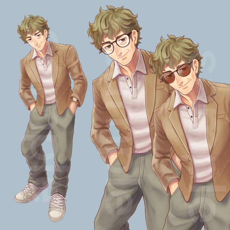 【立ち絵】おじさん12(差分24枚)