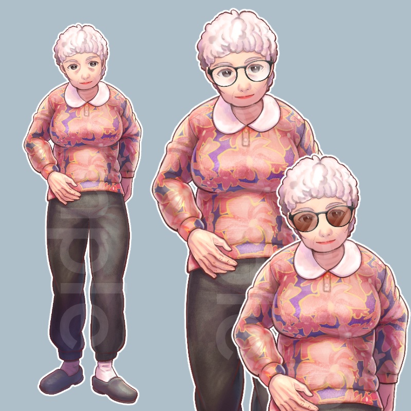 【立ち絵】おばあちゃん03(差分24枚)