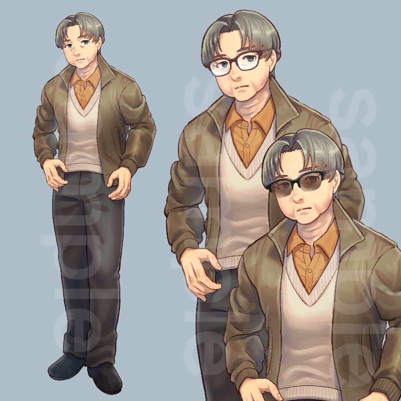 【立ち絵】おじさん14(差分24枚)