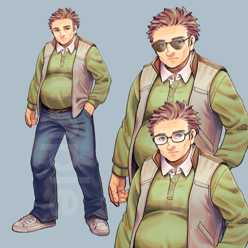 【立ち絵】おじさん16(差分24枚)